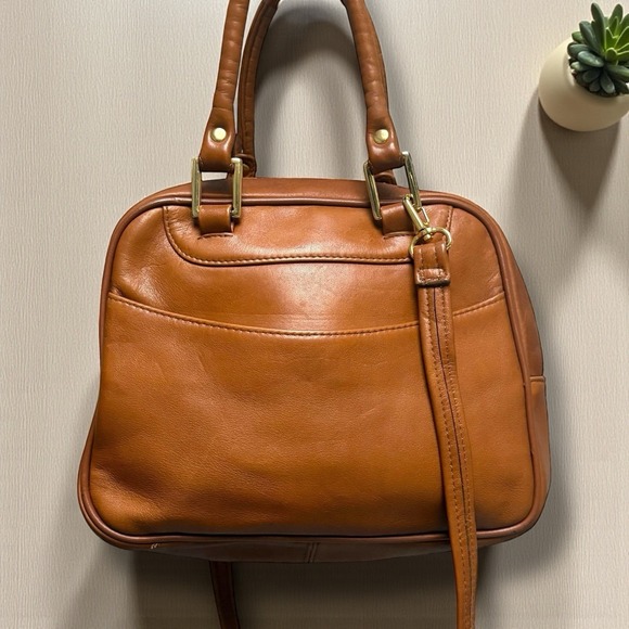 Tiganello Leather Satchel/Crossbody Camel Purse‎ - Picture 3 of 11